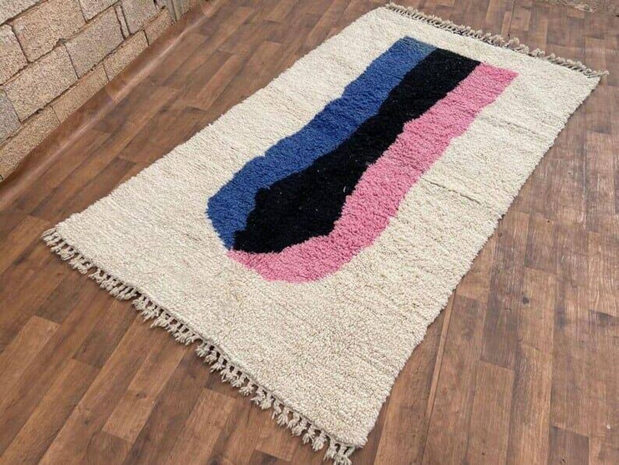 Ręcznie tkany dywan 150x250 cm, wełna, multikolor, Maroko - 205509