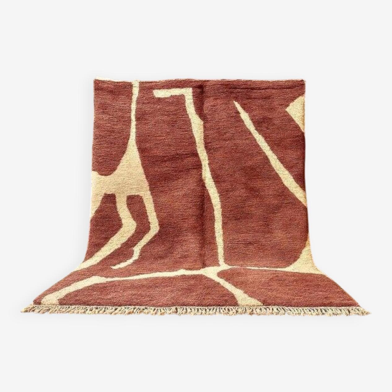 Ręcznie tkany dywan 150x250 cm, wełna, bordowy, Maroko - 205487