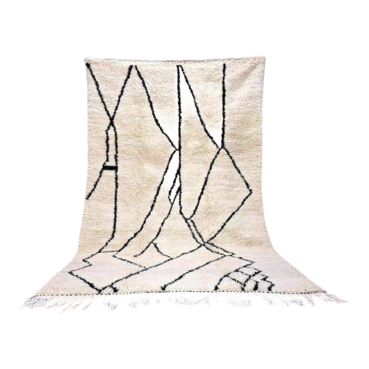 Ręcznie tkany dywan 160x240 cm, wełna, biały, Maroko