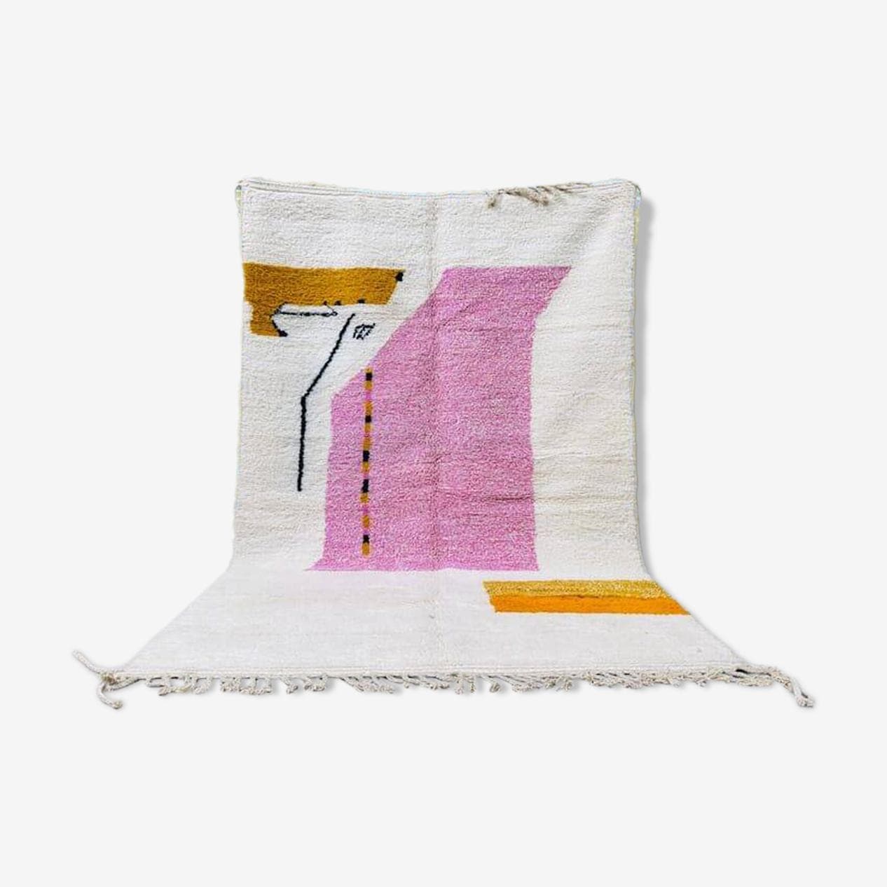 Ręcznie tkany dywan 100x200 cm, wełna, multikolor, Maroko - 205435