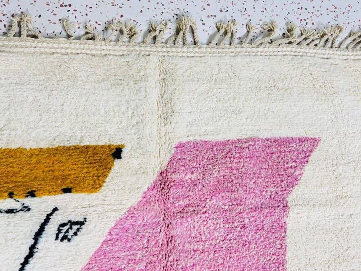 Ręcznie tkany dywan 100x200 cm, wełna, multikolor, Maroko - 205440