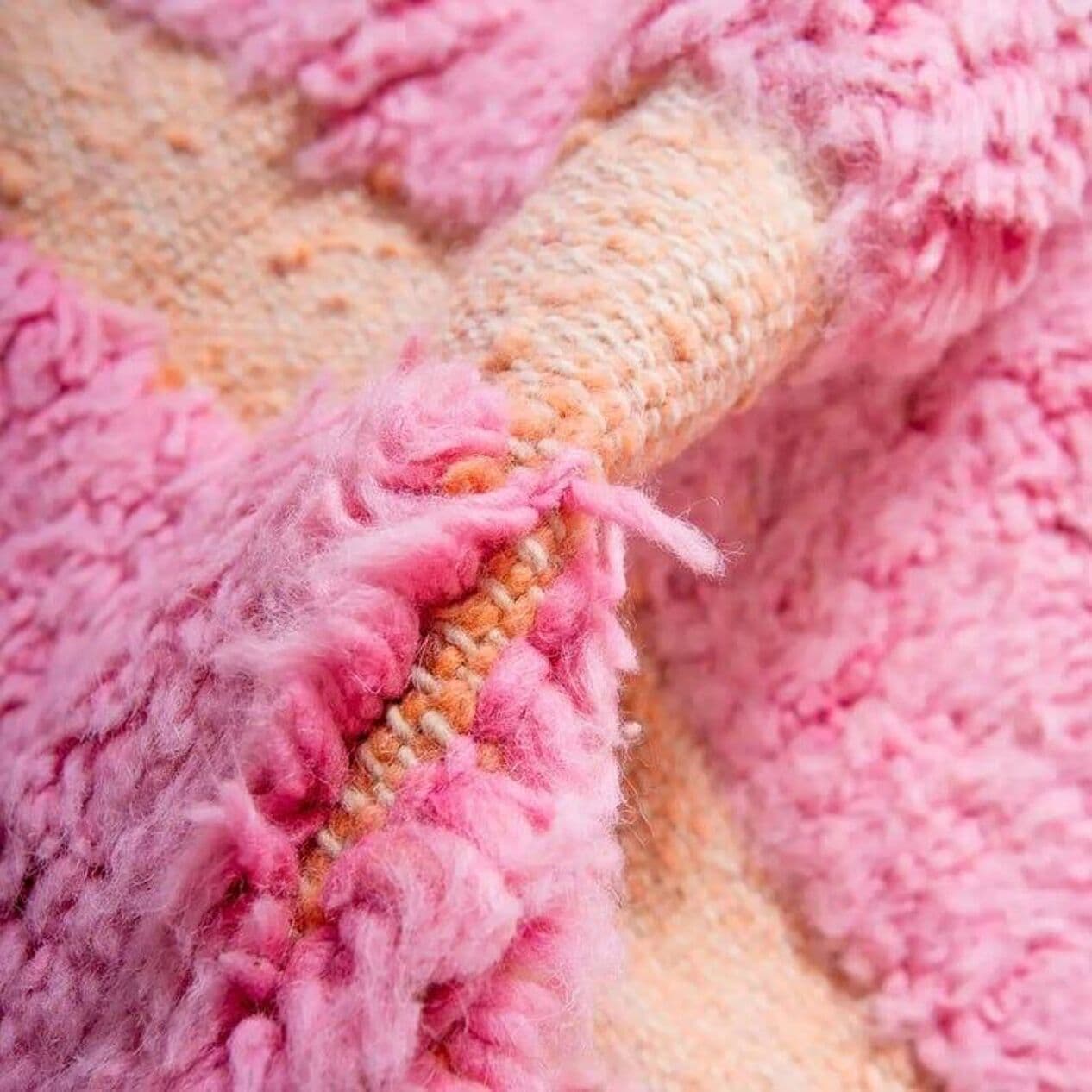 Ręcznie tkany dywan 150x260 cm, wełna, różowy, Maroko - 205433