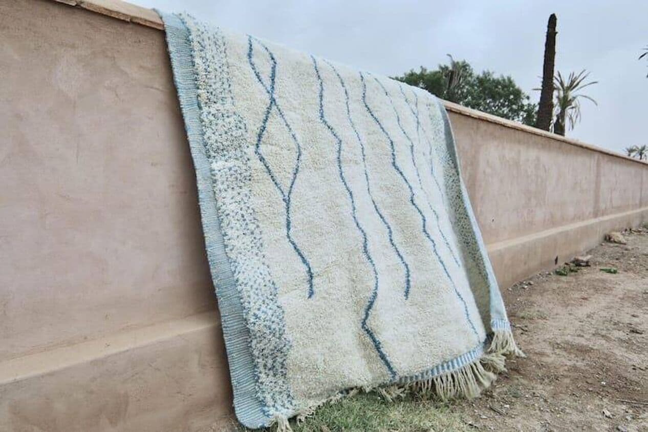 Ręcznie tkany dywan 150x250 cm, wełna, biały, Maroko - 205410