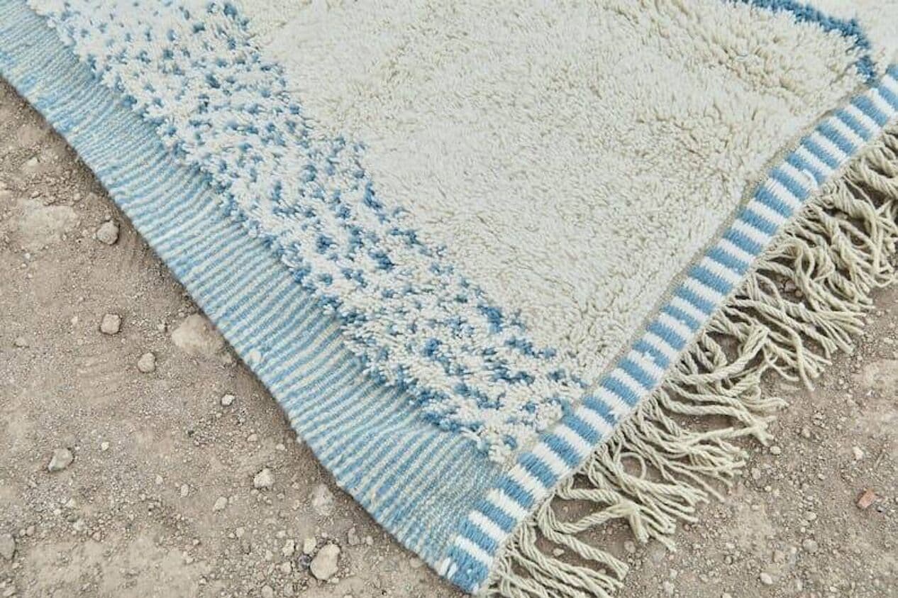 Ręcznie tkany dywan 150x250 cm, wełna, biały, Maroko - 205408