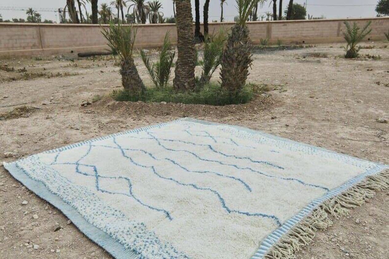 Ręcznie tkany dywan 150x250 cm, wełna, biały, Maroko - 205409