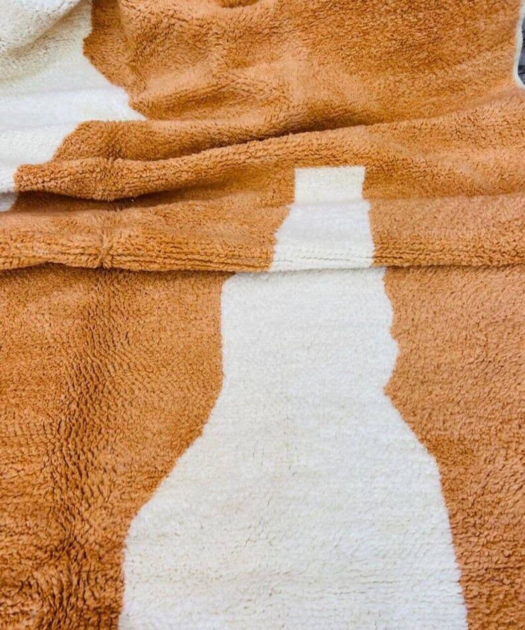 Ręcznie tkany dywan 100x200 cm, wełna, pomarańczowy, Maroko - 205399