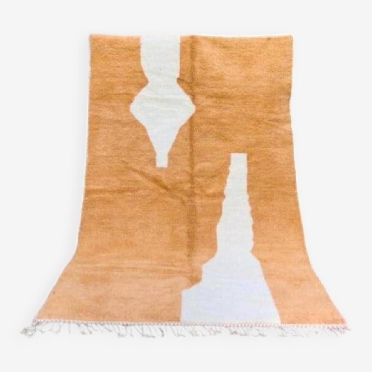 Ręcznie tkany dywan 100x200 cm, wełna, pomarańczowy, Maroko - 205395