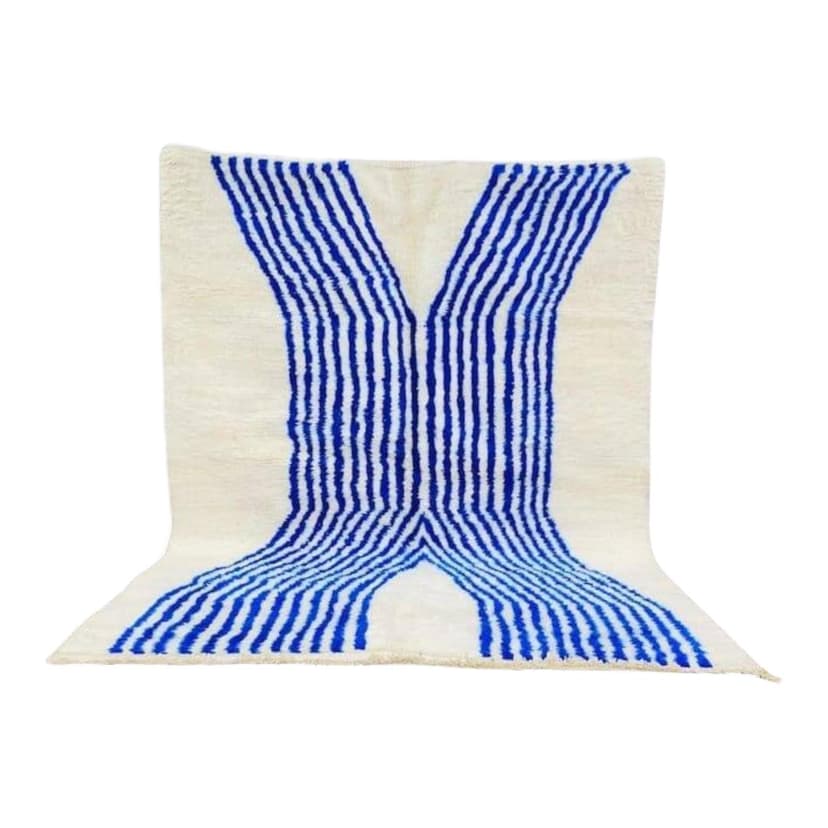 Ręcznie tkany dywan 150x250 cm, wełna, niebieski, Maroko