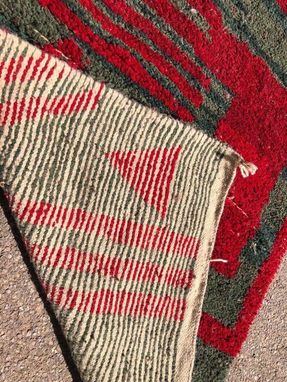 Ręcznie tkany dywan 150x250 cm, wełna, czerwony, Maroko - 205273