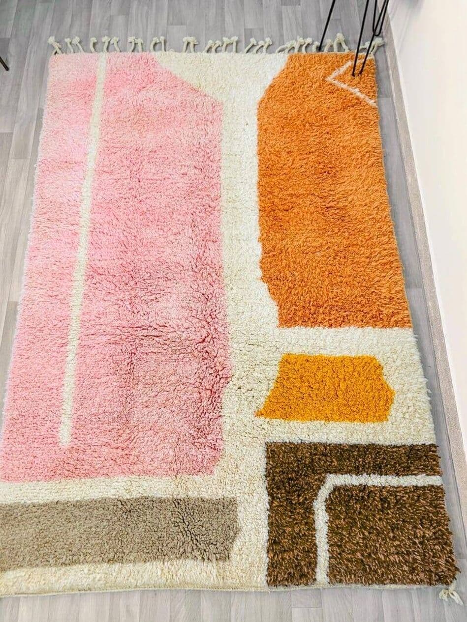 Ręcznie tkany dywan 150x250 cm, wełna, multikolor, Maroko - 205211