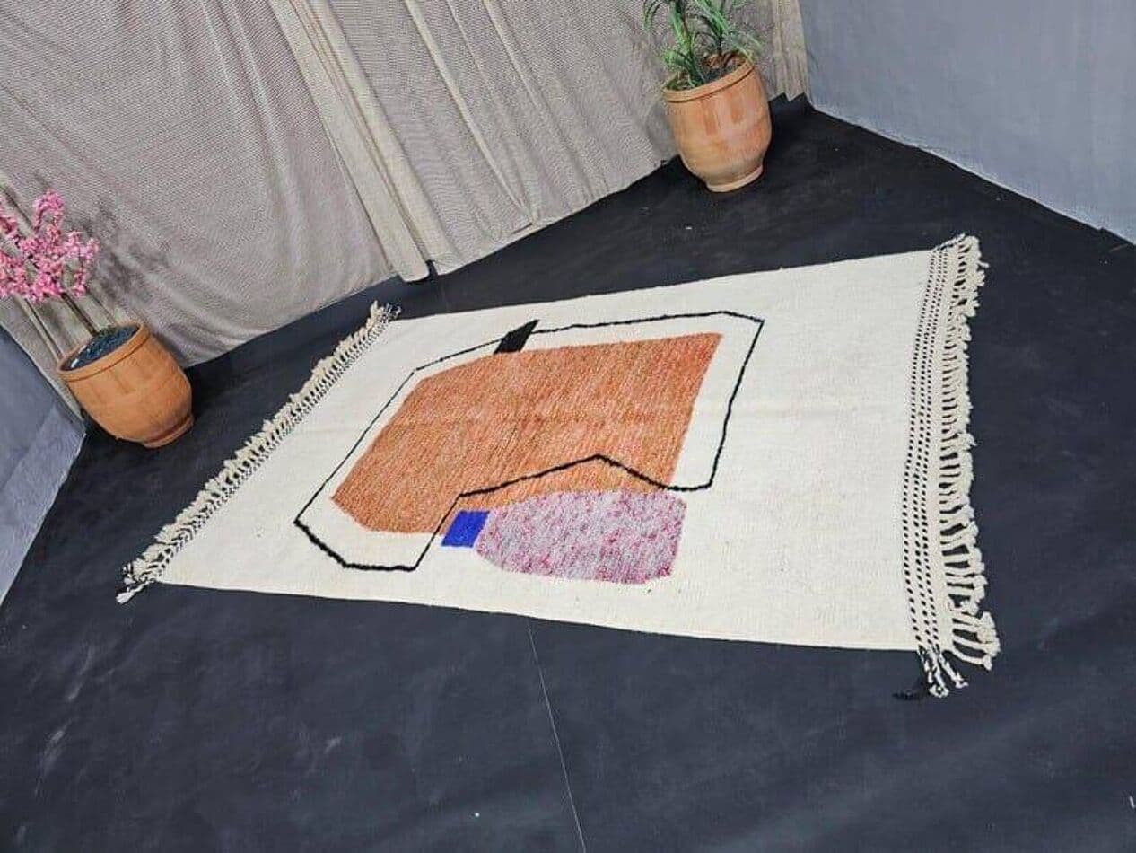 Ręcznie tkany dywan 100x200 cm, wełna, multikolor, Maroko - 205152