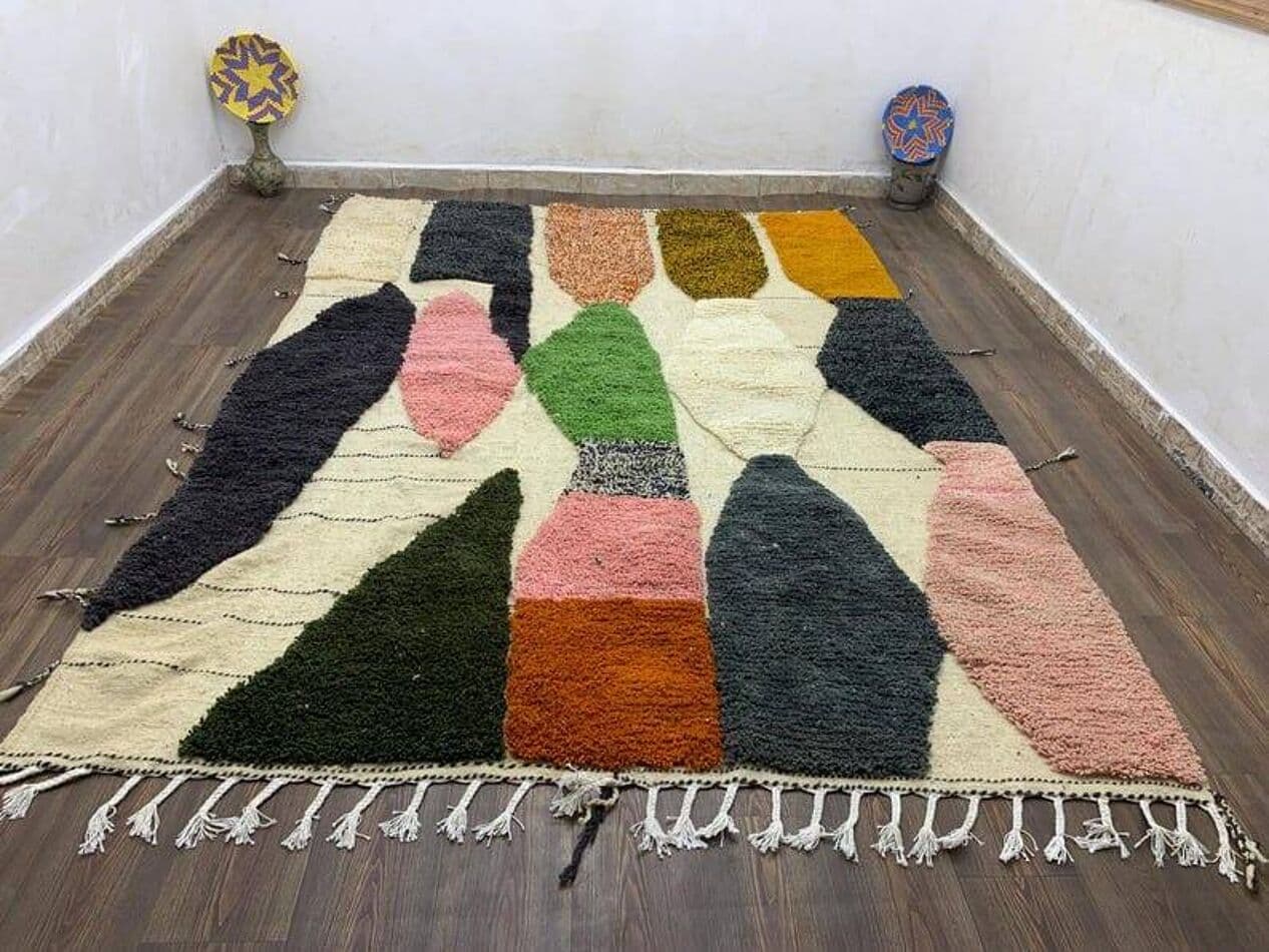 Ręcznie tkany dywan 150x250 cm, wełna, multikolor, Maroko - 205053