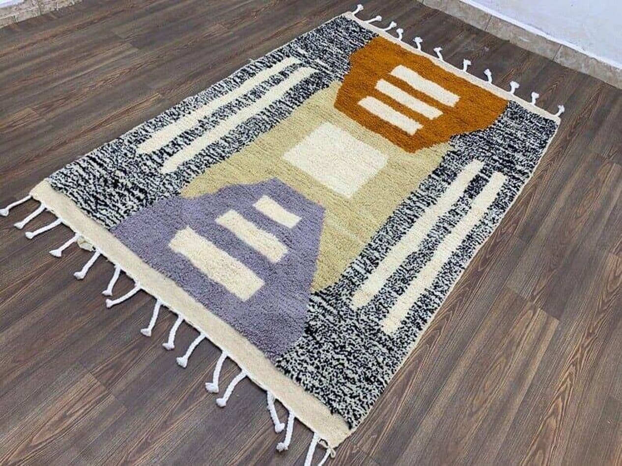 Ręcznie tkany dywan 100x200 cm, wełna, multikolor, kraj nieznany - 205051