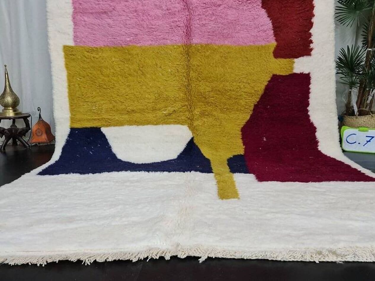 Ręcznie tkany dywan 150x250 cm, wełna, multikolor, Maroko - 205018