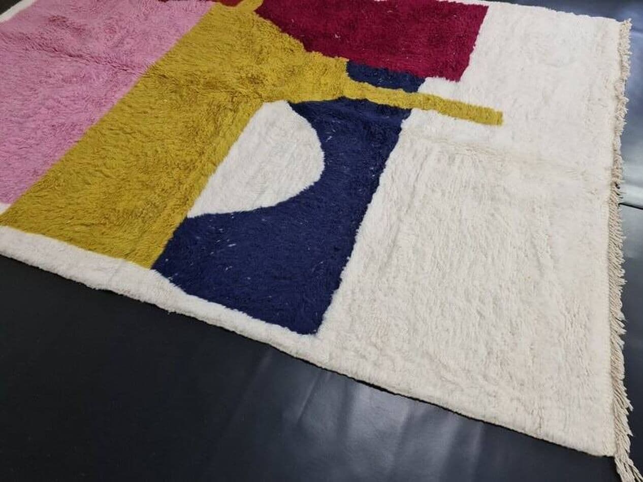 Ręcznie tkany dywan 150x250 cm, wełna, multikolor, Maroko - 205021