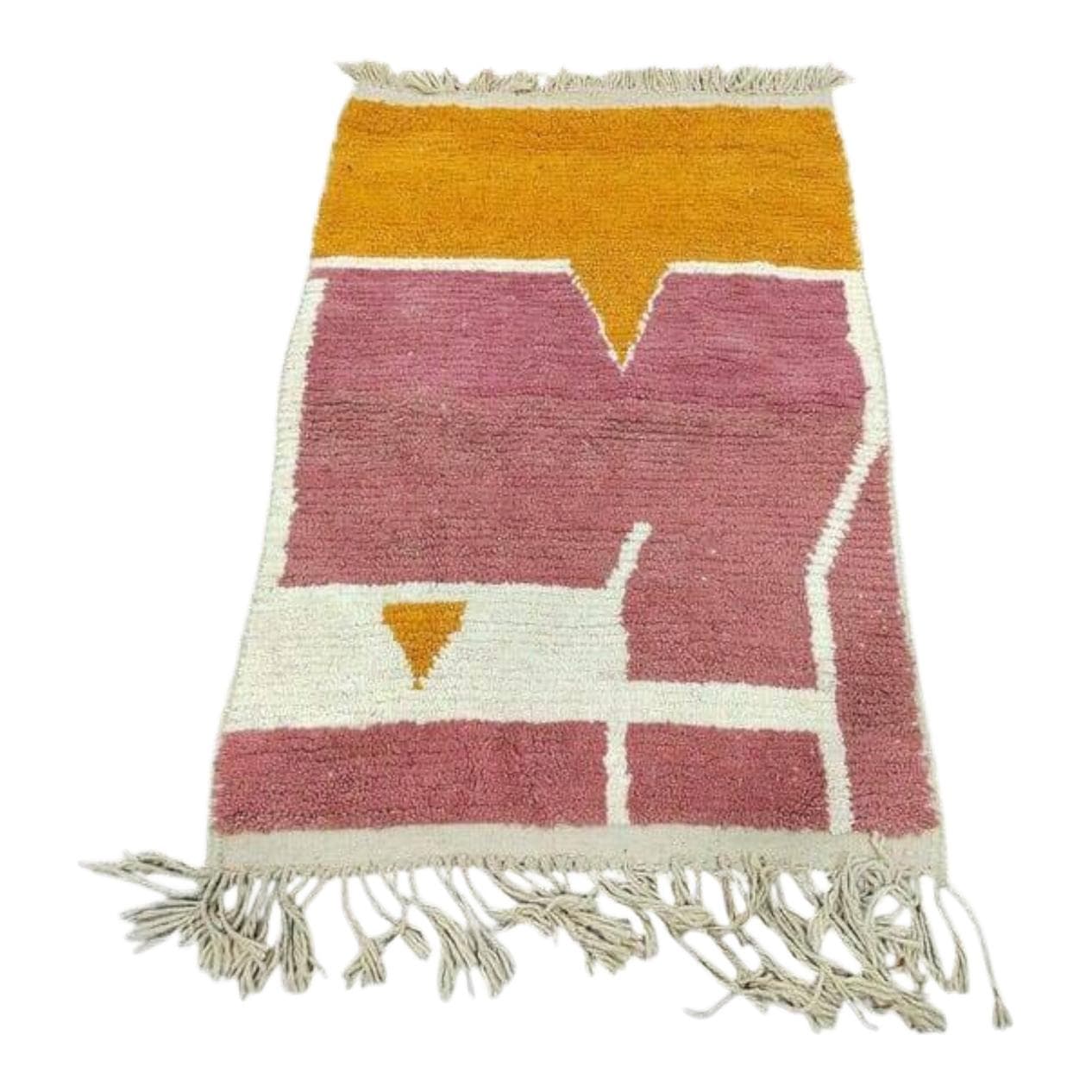 Ręcznie tkany dywan 100x200 cm, wełna, multikolor, Maroko