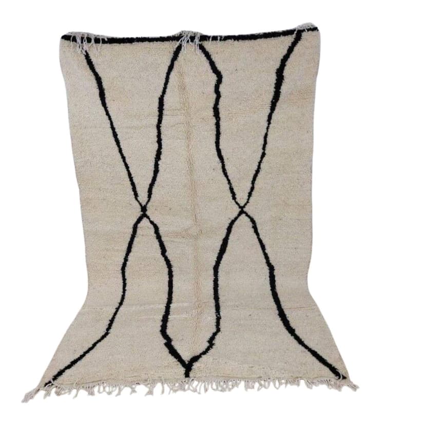 Ręcznie tkany dywan 150x250 cm, wełna, biały, Maroko