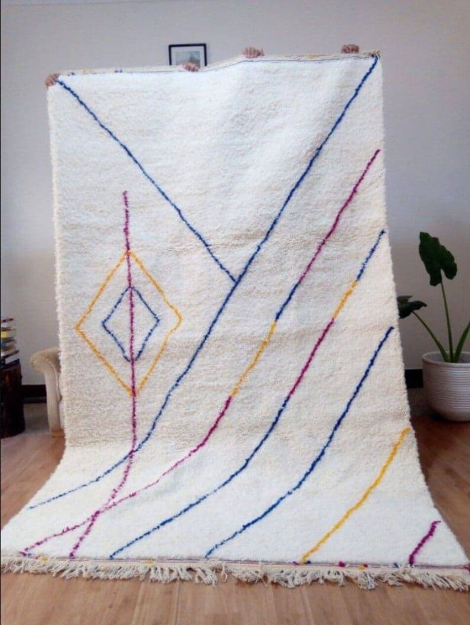 Ręcznie tkany dywan 150x250 cm, wełna, multikolor, Maroko - 204805