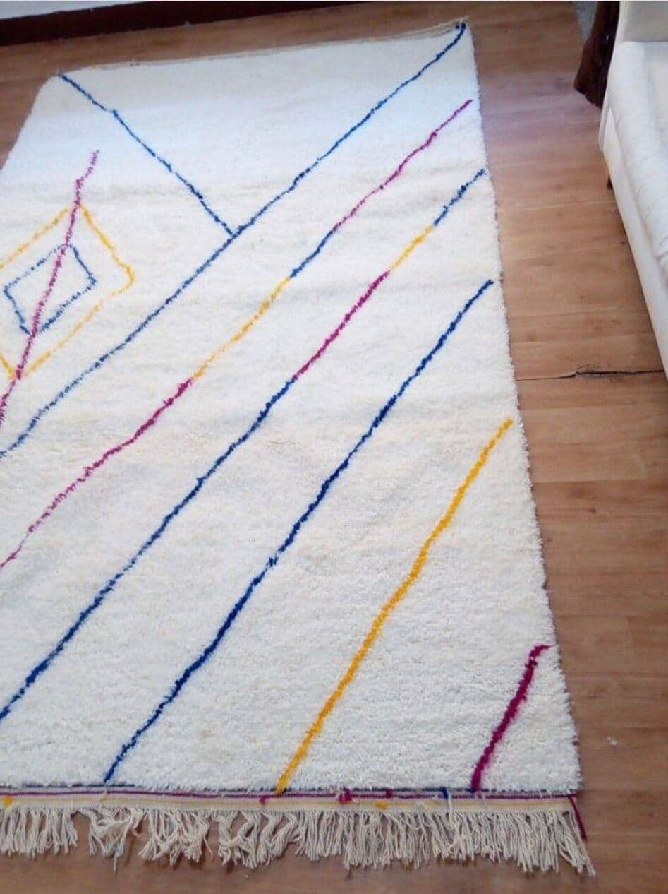 Ręcznie tkany dywan 150x250 cm, wełna, multikolor, Maroko - 204801