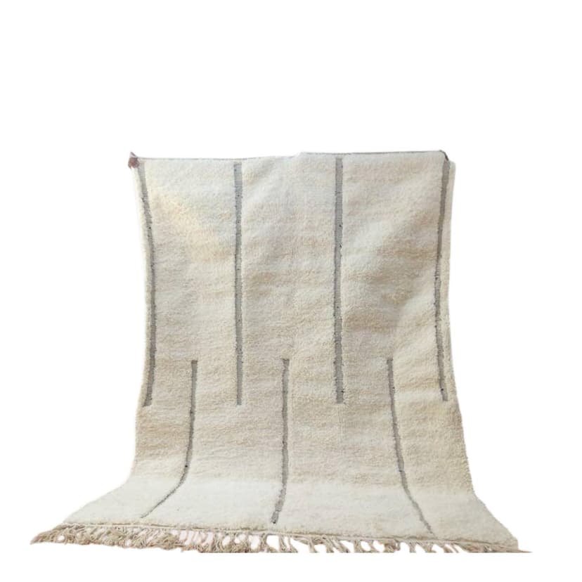 Ręcznie tkany dywan 200x300 cm, wełna, biały, Maroko