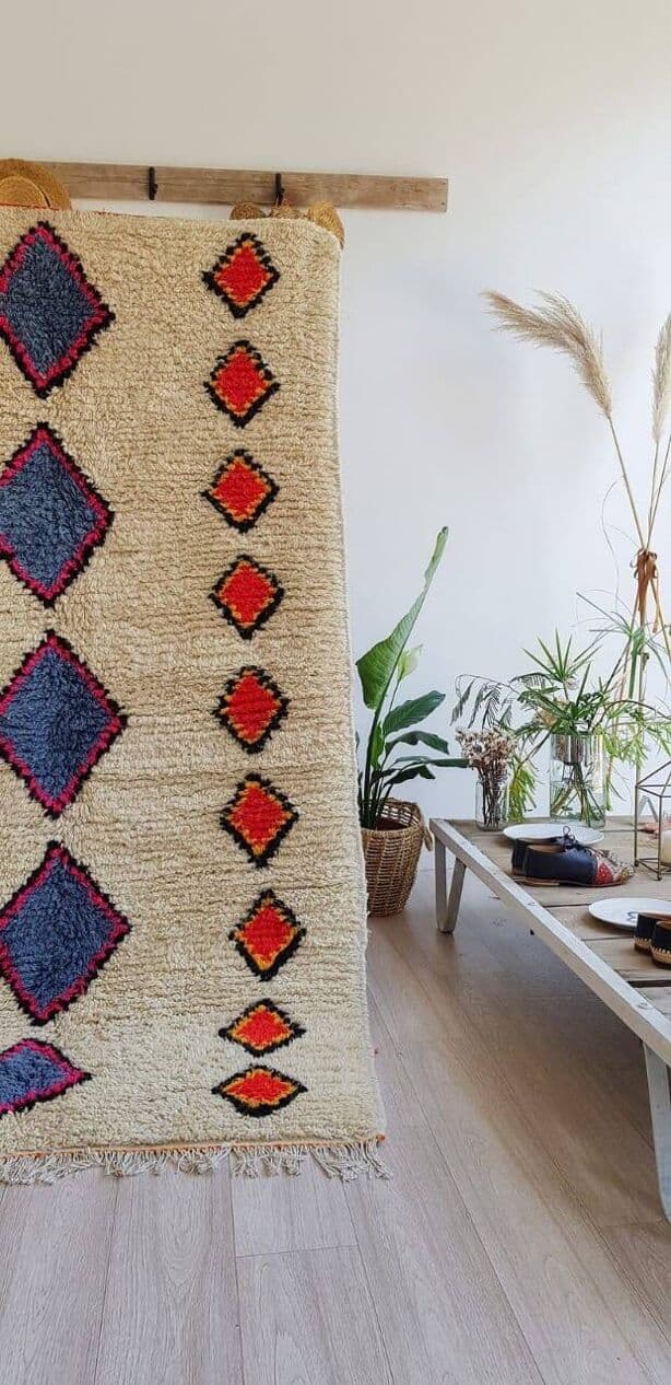 Ręcznie tkany dywan 160x240 cm, wełna, multikolor, Maroko - 204667