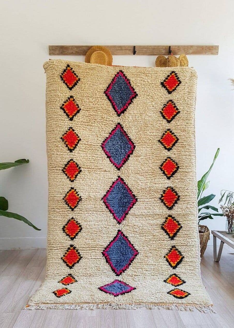 Ręcznie tkany dywan 160x240 cm, wełna, multikolor, Maroko - 204669