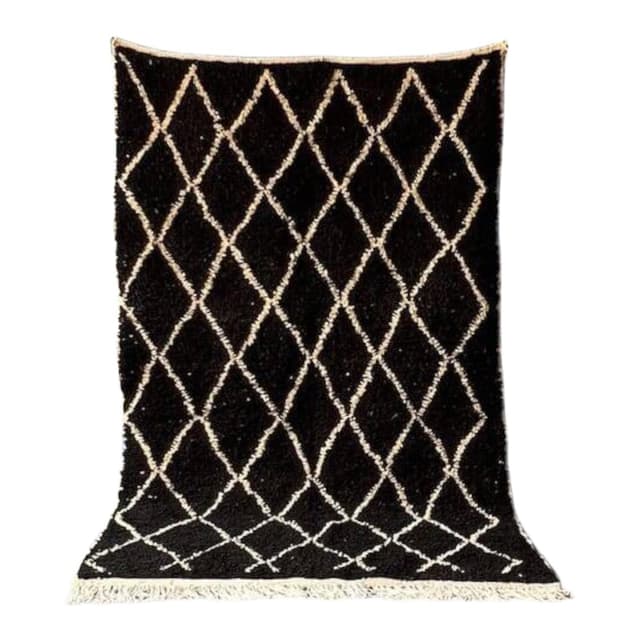 Ręcznie tkany dywan 150x250 cm, wełna, czarny, Maroko - WYMIARY