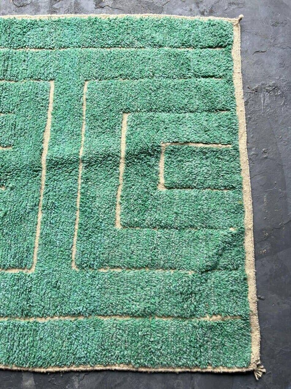 Ręcznie tkany dywan 100x200 cm, wełna, zielony, Maroko - 204377