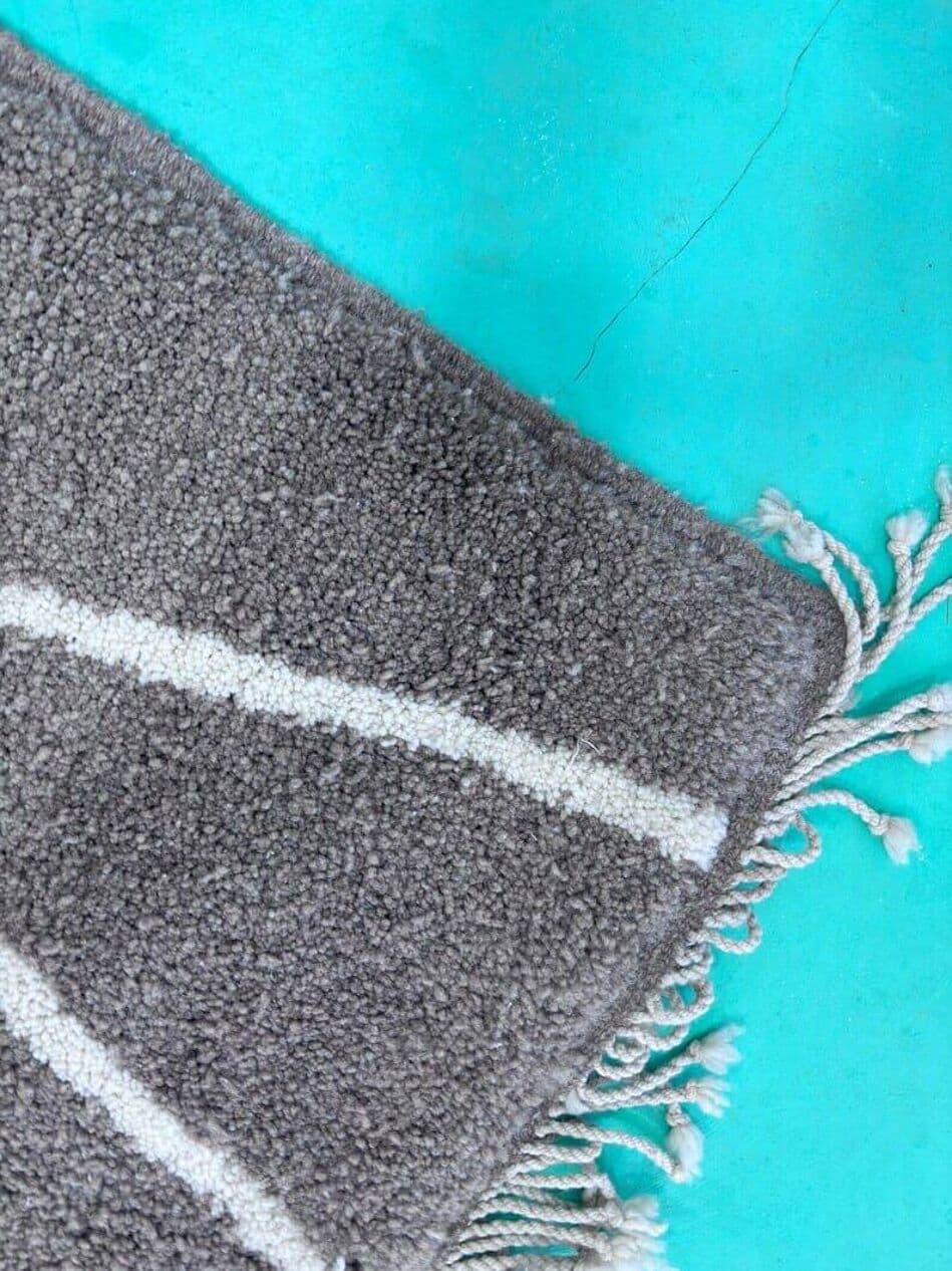 Ręcznie tkany dywan 100x200 cm, wełna, szary, Maroko - 204319