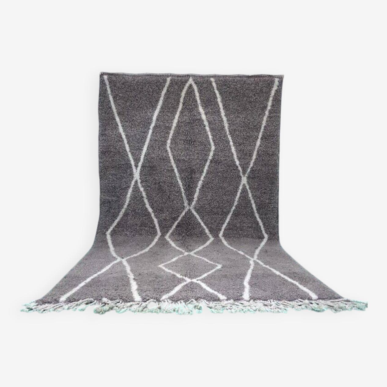 Ręcznie tkany dywan 100x200 cm, wełna, szary, Maroko - 204317