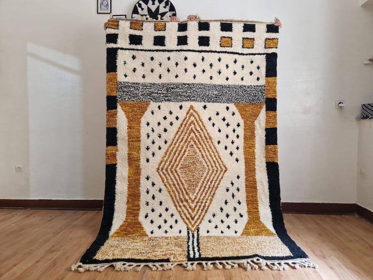 Ręcznie tkany dywan 150x250 cm, wełna, wielokolorowy, Maroko - 204309