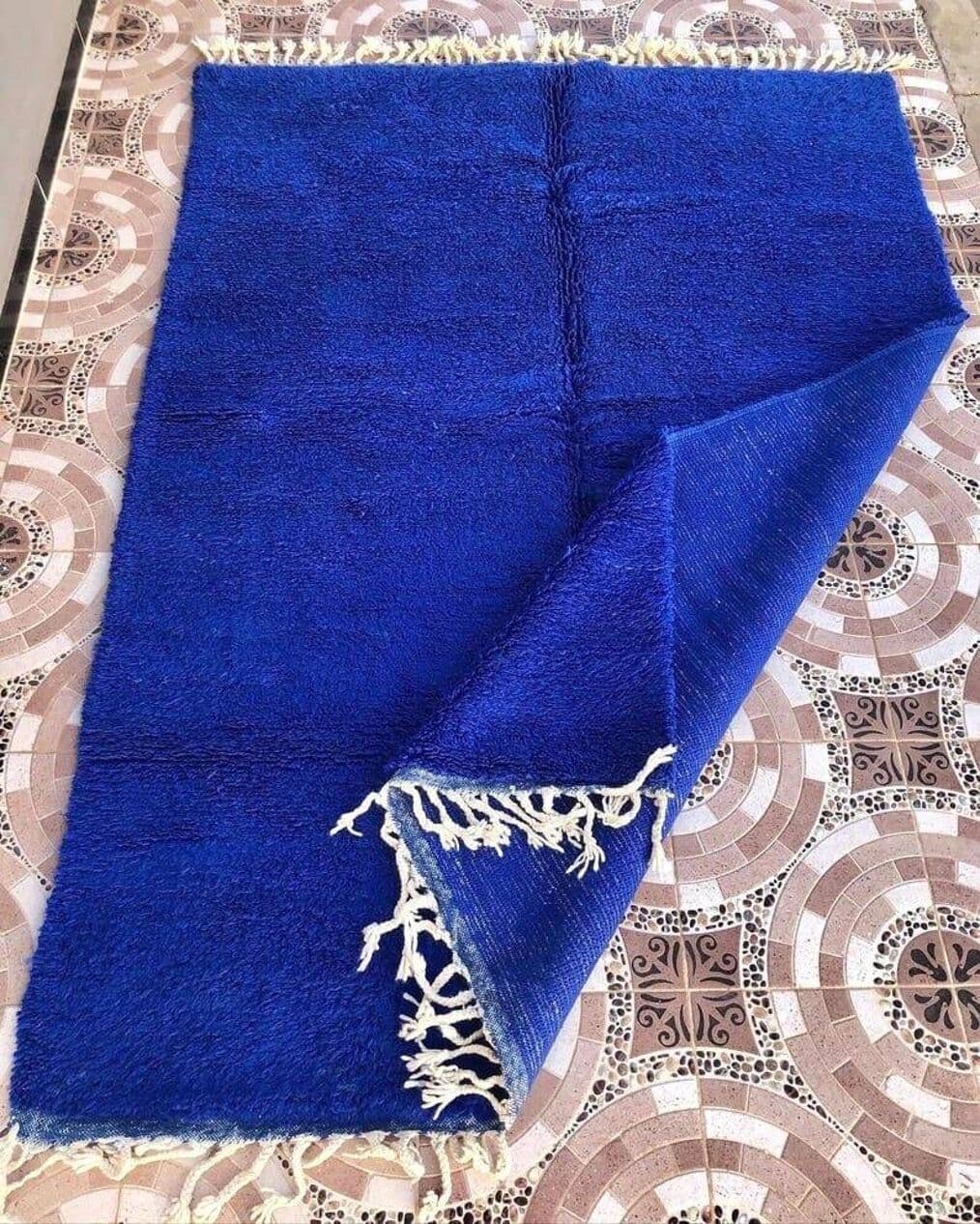 Ręcznie tkany dywan 150x250 cm, wełna, niebieski, Maroko - 204289