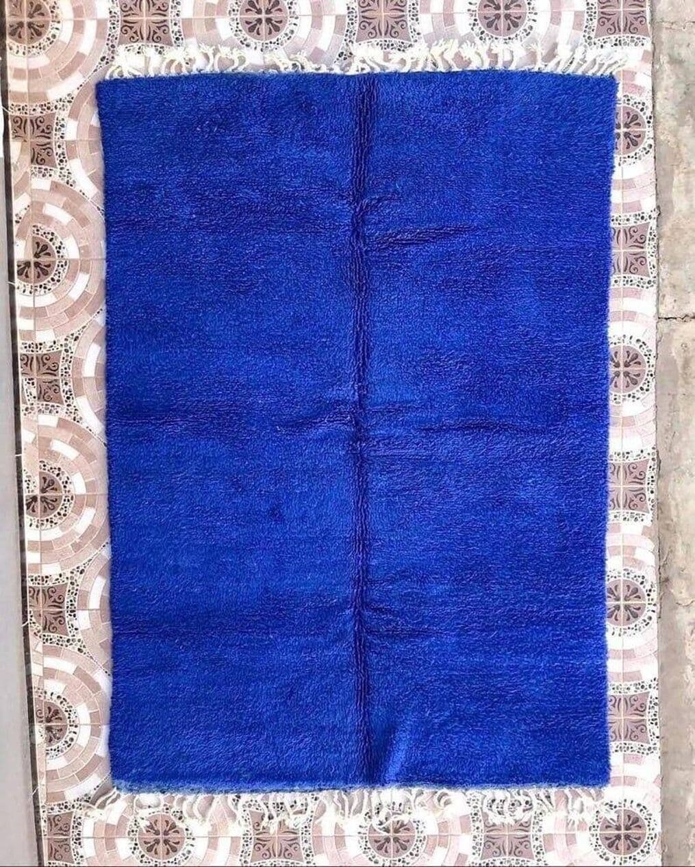 Ręcznie tkany dywan 150x250 cm, wełna, niebieski, Maroko - 204287