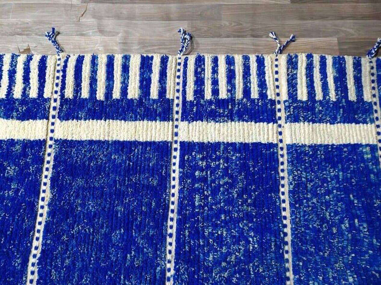 Ręcznie tkany dywan 150x250 cm, wełna, niebieski, Maroko - 204181