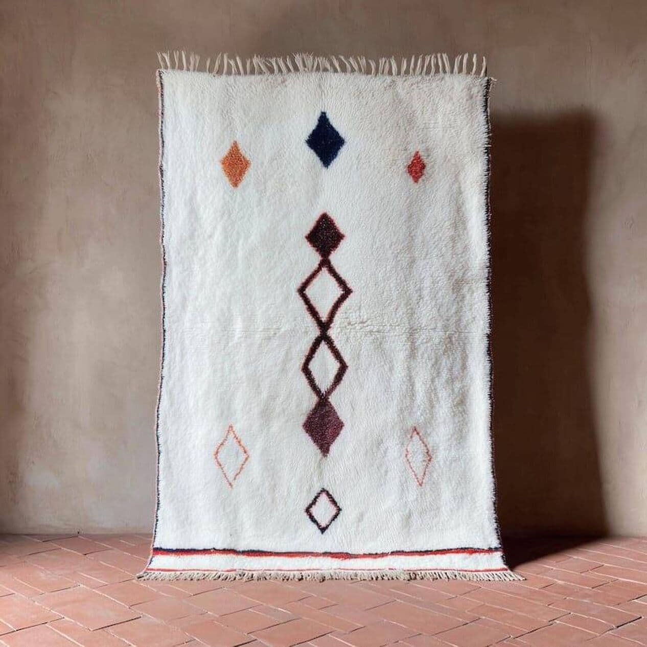 Ręcznie tkany dywan 160x240 cm, wełna, multikolor, Maroko - 204162