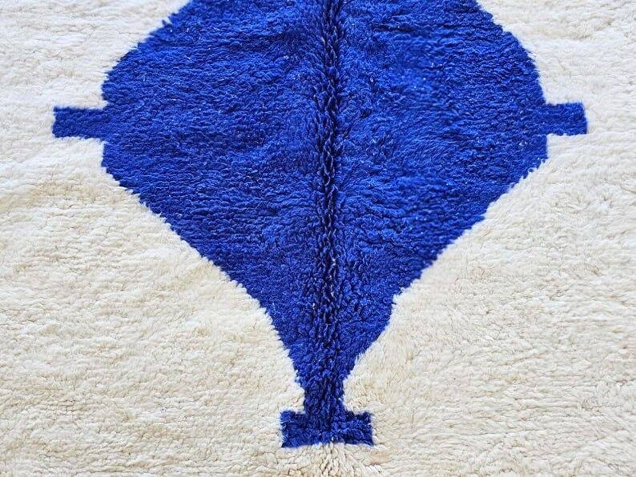 Ręcznie tkany dywan 100x200 cm, wełna, niebieski, Maroko - 204153