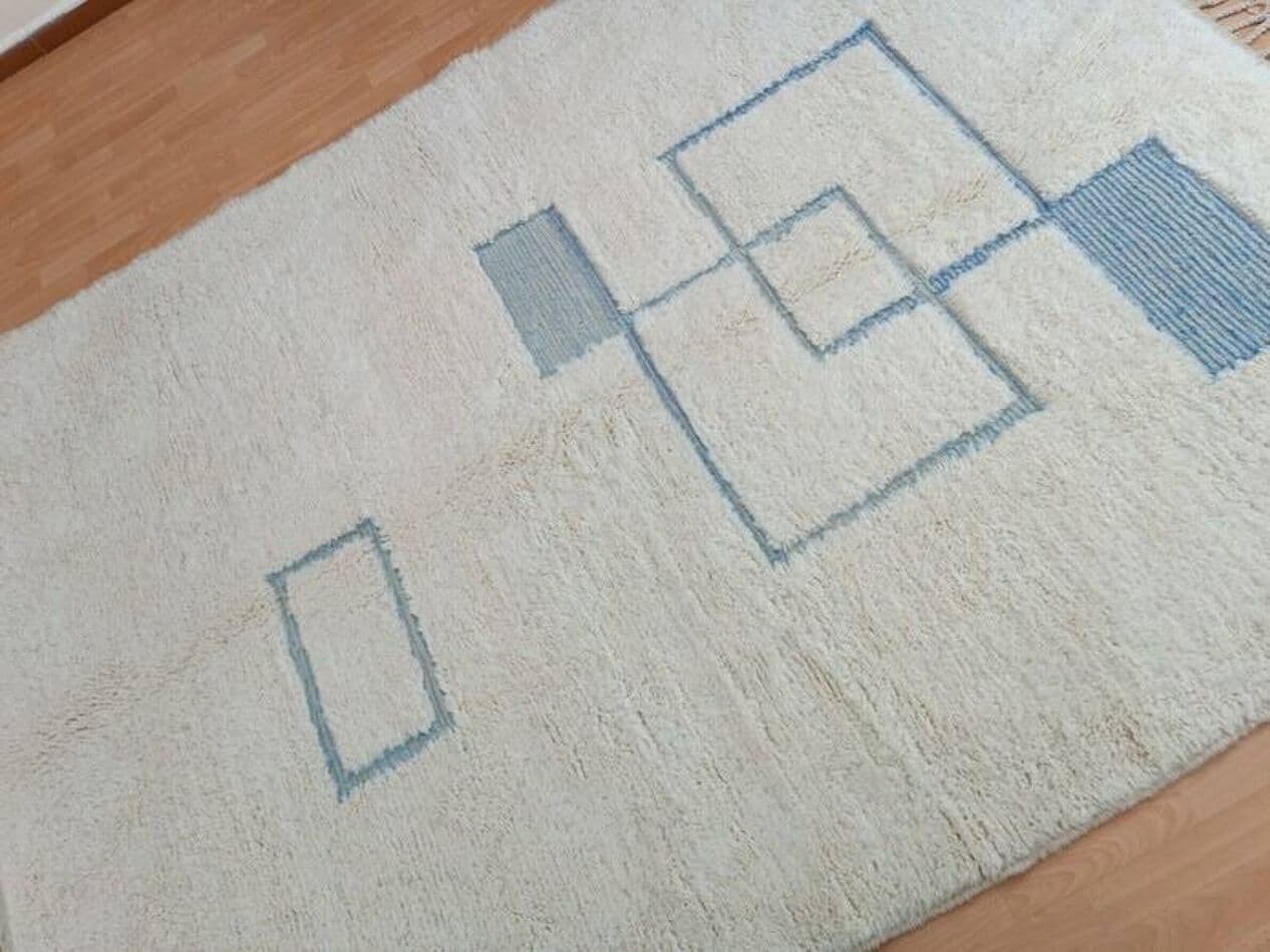 Ręcznie tkany dywan 200x300 cm, wełna, biały, Maroko - 204115