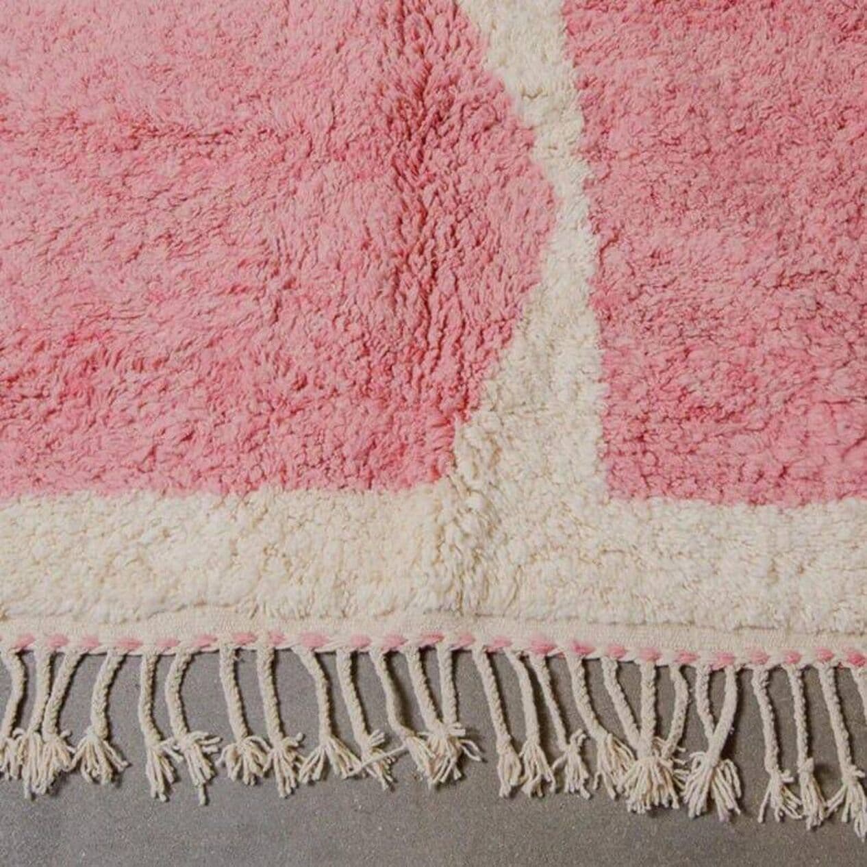 Ręcznie tkany dywan 150x250 cm, wełna, różowy, Maroko - 204002