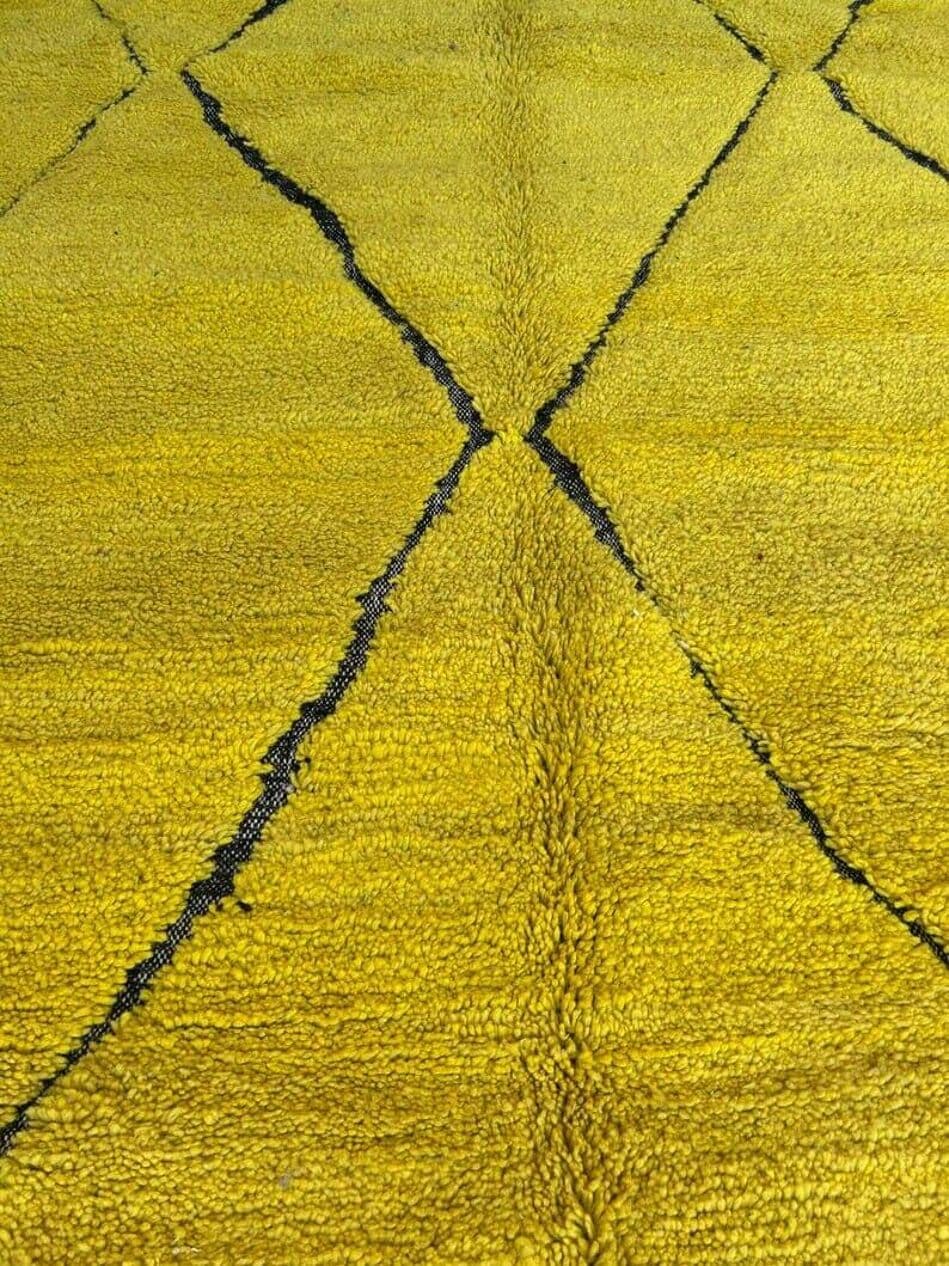 Ręcznie tkany dywan 140x260 cm, wełna, żółty, Maroko - 203858