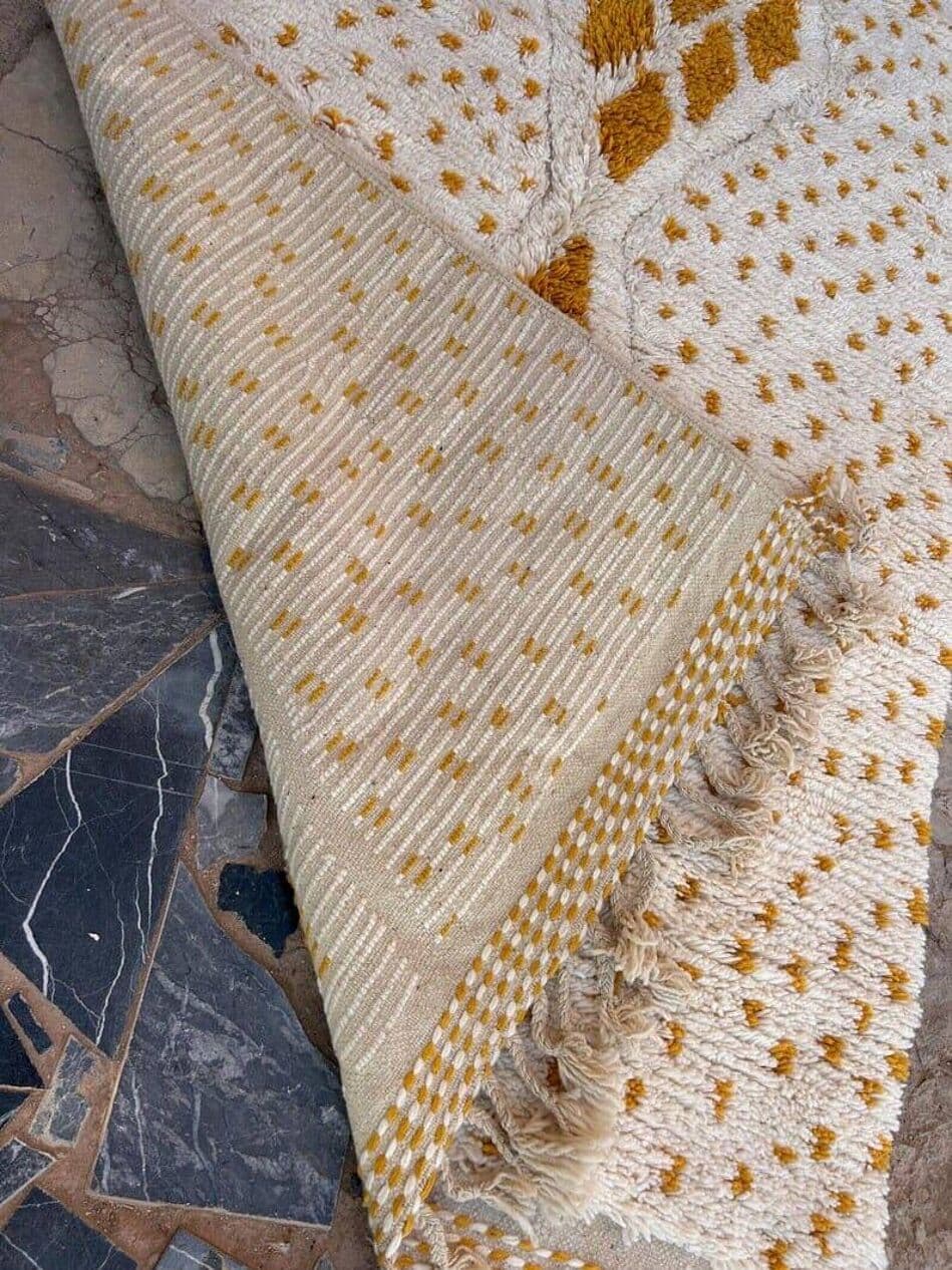 Ręcznie tkany dywan 150x250 cm, wełna, biały, Maroko - 203804