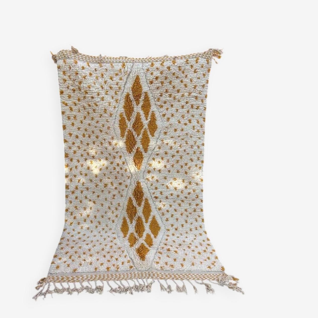 Ręcznie tkany dywan 150x250 cm, wełna, biały, Maroko - 203799