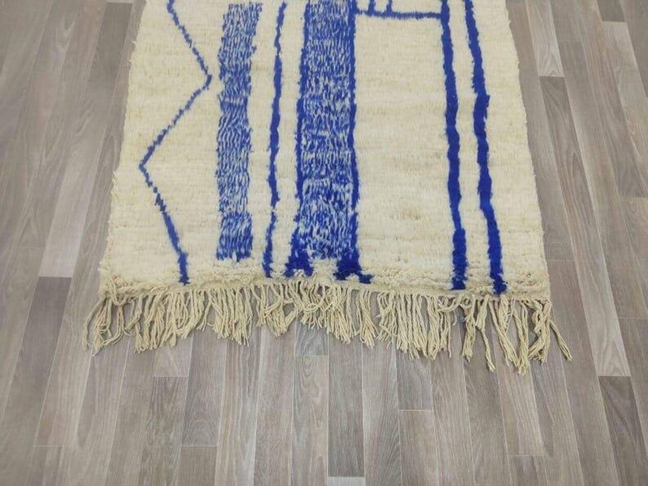 Ręcznie tkany dywan 200x300 cm, wełna, niebieski, Maroko - 205804