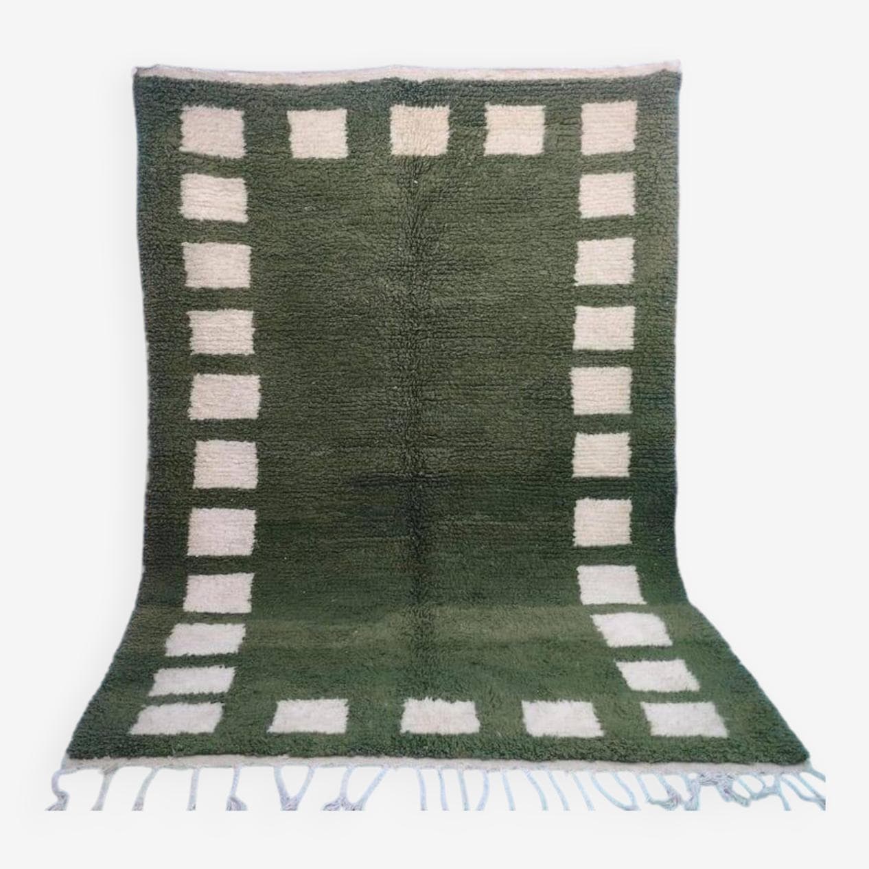 Ręcznie tkany dywan 200x300 cm, wełna, zielony, Maroko - 207077