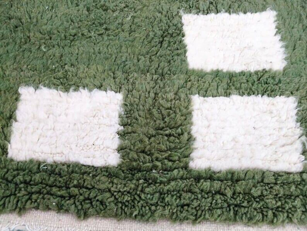 Ręcznie tkany dywan 200x300 cm, wełna, zielony, Maroko - 207079