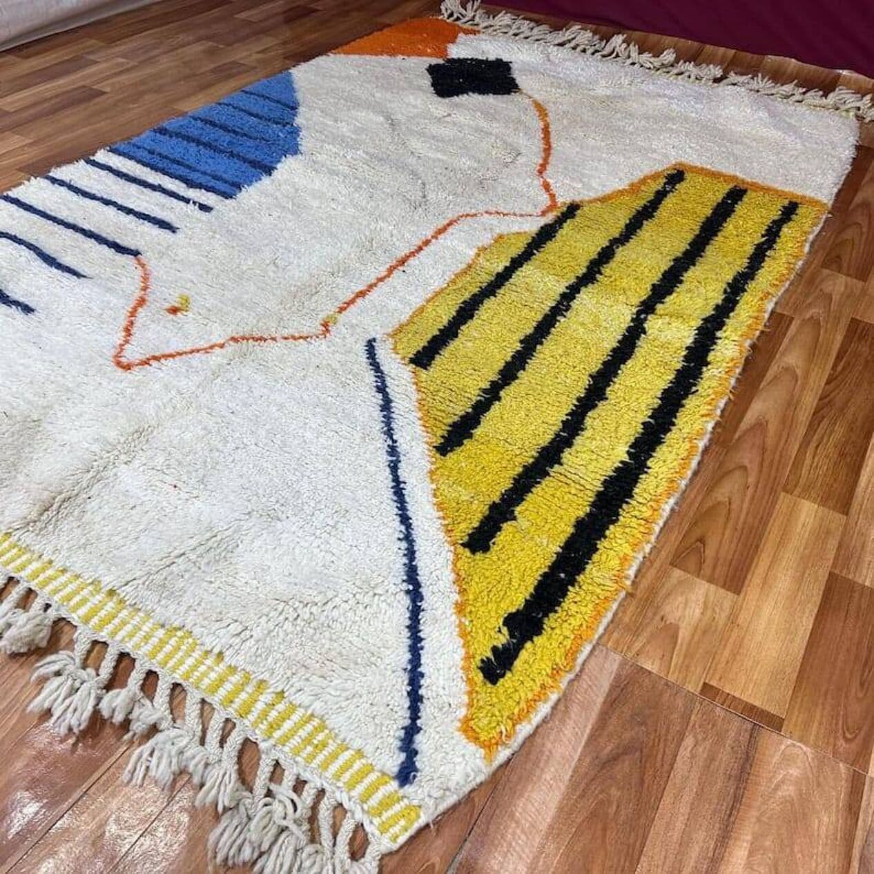 Ręcznie tkany dywan 150x250 cm, wełna, multikolor, Maroko - 207054