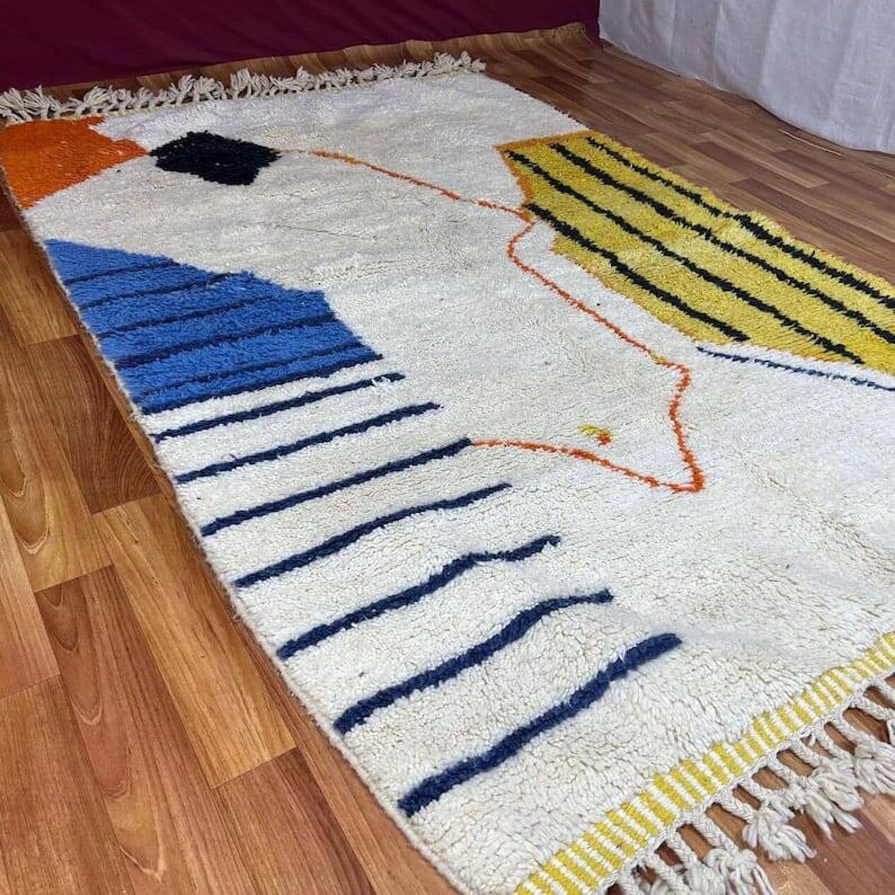 Ręcznie tkany dywan 150x250 cm, wełna, multikolor, Maroko - 207056