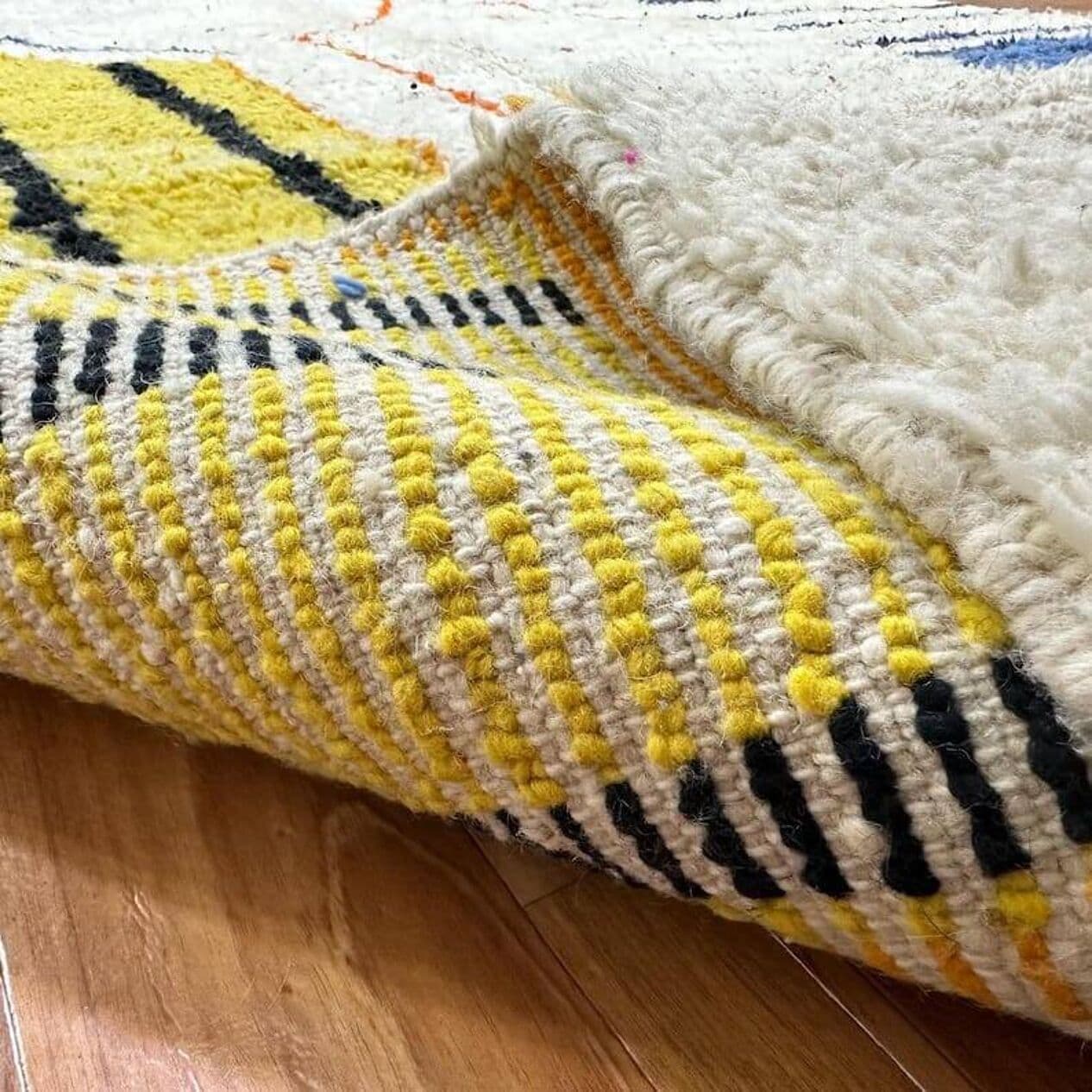 Ręcznie tkany dywan 150x250 cm, wełna, multikolor, Maroko - 207055