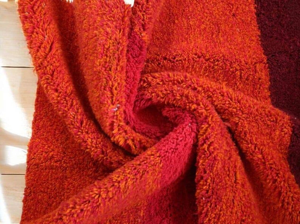 Ręcznie tkany dywan 200x300 cm, wełna, burgundowy, Maroko - 208870