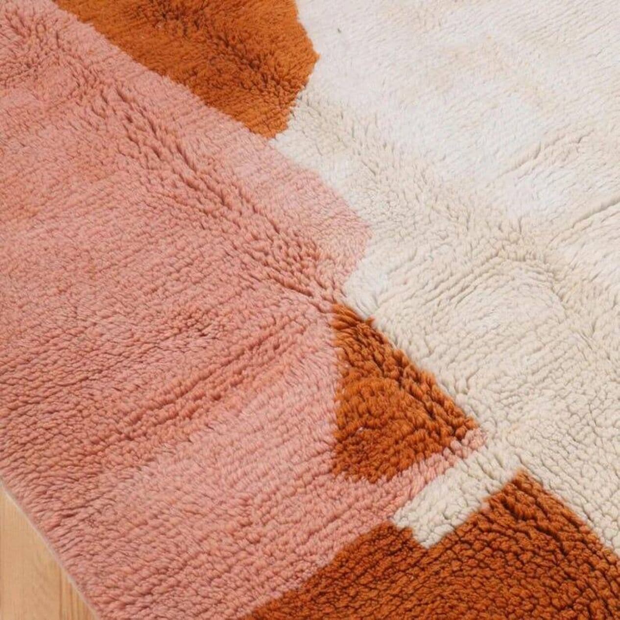 Ręcznie tkany dywan 200x300 cm, wełna, różowy, Maroko - 208863