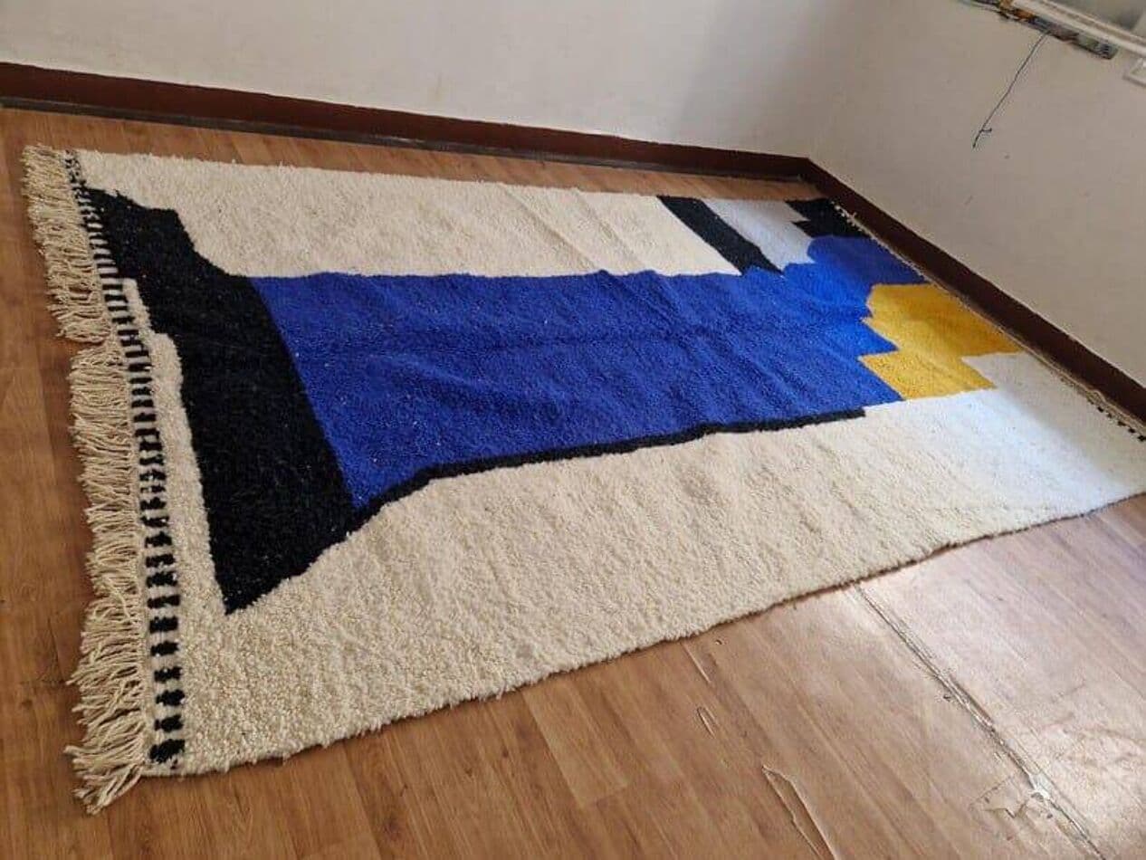 Ręcznie tkany dywan 140x260 cm, wełna, multikolor, Maroko - 208808